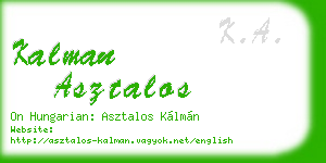 kalman asztalos business card